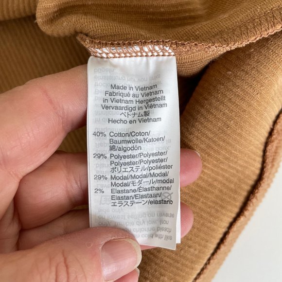 Madewell Texture & Thread Corduroy Swing Top Baby Doll Cognac Boho Pullover - Picture 12 of 14